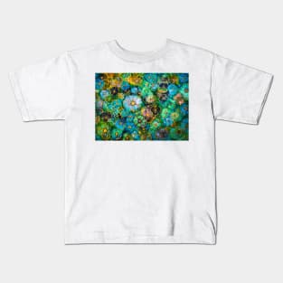 Floral abstract turquoise Kids T-Shirt